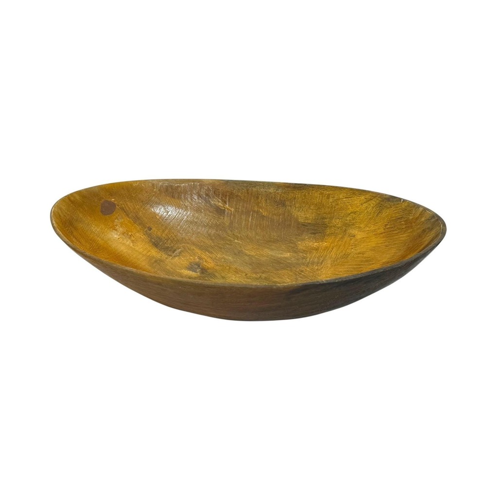 Hand Carved Wooden Dough Bowl Primitive Rustic Farmhouse‎ Decor Oval Wood Bowl - Picture 7 of 14